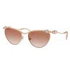 Swarovski Sk 7017 401413 58mm Womens Cat-eye Sunglasses In Gold