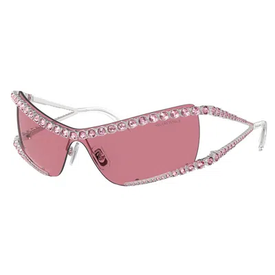 Swarovski Sk 7022 402384 33mm Womens Irregular Sunglasses In Silver