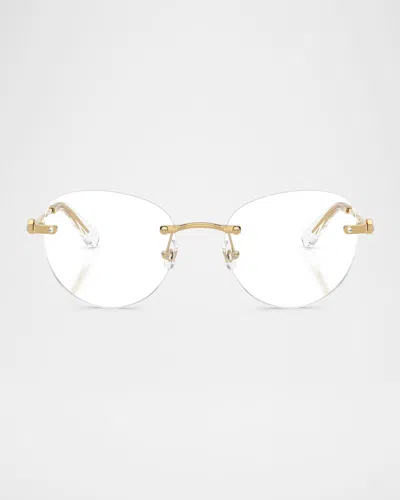 Swarovski Sk1021 Round Metal Optical Glasses In Gold