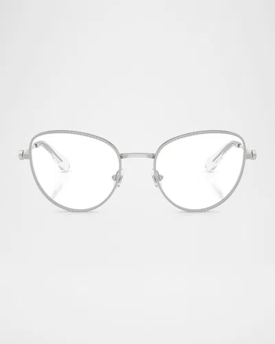 Swarovski Sk1022 Metal Cat-eye Optical Glasses In Silver