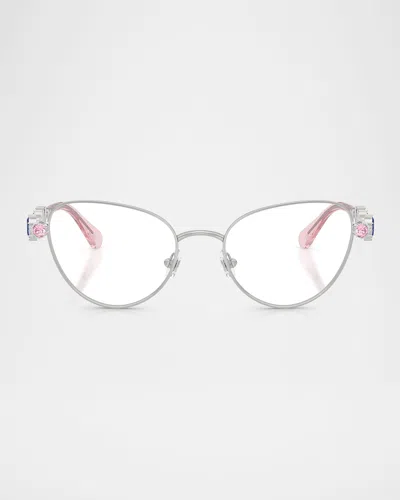 Swarovski Sk1024 Metal Cat-eye Optical Glasses In Silver