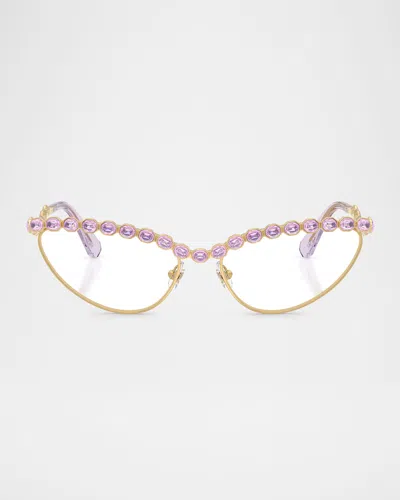 Swarovski Sk1030 Crystal Cat-eye Metal Optical Frames