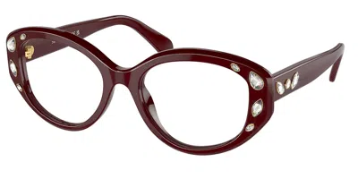 Swarovski Sk2006 Women's Glasses, Burgundy, Size 52