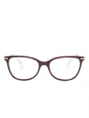 Swarovski Sk2010 Brille Mit Eckigem Gestell In Red