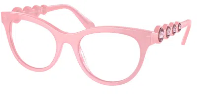 Swarovski Sk2025 2001 Women's Glasses Pink Size 52 - Free Lenses - Blue Light Block Available In Opal Pink