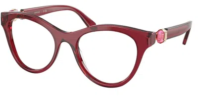Swarovski Sk2036 Women's Glasses, Clear, Size 50 In Red