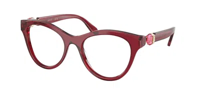 Swarovski Sk2036f Asian Fit 1055 Women's Glasses Clear Size 52 - Free Lenses - Blue Light Block Available In Burgundy