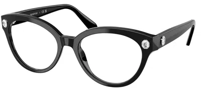 Swarovski Sk2037 Women's Glasses, Black, Size 52
