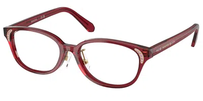 Swarovski Sk2040d Asian Fit Women's Glasses, Clear, Size 52 In Burgundy