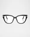 Swarovski Sk2045 Crystal Cat-eye Acetate Optical Frames In Black