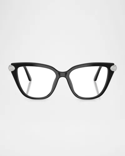 Swarovski Sk2045 Crystal Cat-eye Acetate Optical Frames In Blue