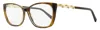 Swarovski Sk5383 Crystal-accented Rectangular Eyeglasses In Brown
