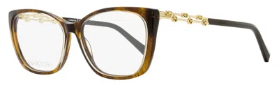 Swarovski Sk5383 Crystal-accented Rectangular Eyeglasses In Brown