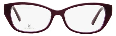 Swarovski Sk5391 Crystal-embellished Rectangular Eyeglasses In Purple