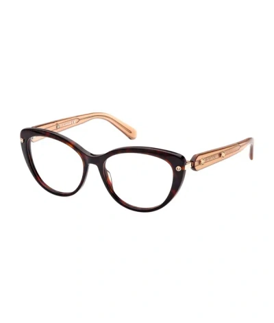 Swarovski Sk5477 Cat Eye Eyeglasses In Brown