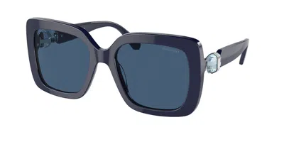 Swarovski Sk6001 100455 Occhiali Da Sole Blu Per Donna In Blue