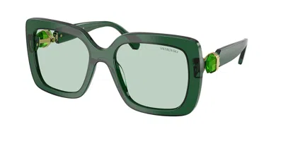 Swarovski Sk6001 104587 Occhiali Da Sole Verdi Per Donna In Green