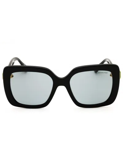 Swarovski Sk6001 Sunglasses In 1001-1 - Shiny Black