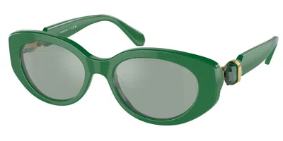 Swarovski Sk6002 10079c Women's Sunglasses Green Size 53