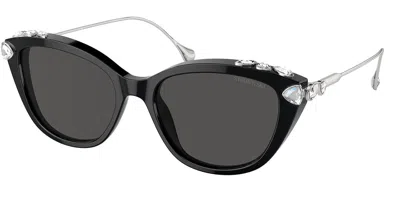 Swarovski Sk6010 103887 Women's Sunglasses Black Size 53
