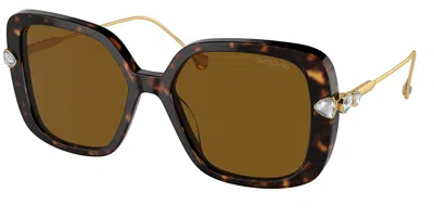 Swarovski Sk6011 Polarized 100283 Women's Sunglasses Tortoiseshell Size 55 In Brown