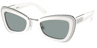 Swarovski Sk6012 1012/1 Women's Sunglasses White Size 52 In Blue