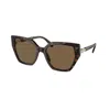 Swarovski Constella 56mm Polarized Irregular Sunglasses In Tortoise