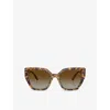Swarovski Womens Sk6016 Irregular-frame Acetate Sunglasses Brown In Brown