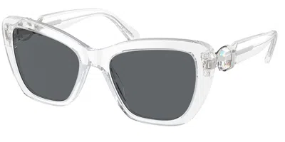 Swarovski Sk6018 102787 Women's Sunglasses Clear Size 52 In Transparent