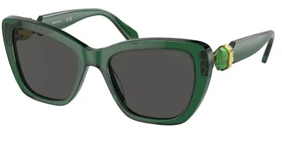 Swarovski Sk6018 104587 Women's Sunglasses Green Size 52