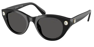 Swarovski Sk6025 100187 Women's Sunglasses Black Size 47