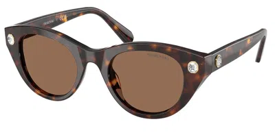 Swarovski Sk6025 100273 Women's Sunglasses Tortoiseshell Size 47 In Brown