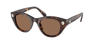 Swarovski Sk6025f Asian Fit 100273 Women's Sunglasses Tortoiseshell Size 48 In Brown