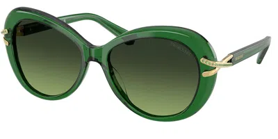 Swarovski Sk6026 10642a Women's Sunglasses Green Size 56
