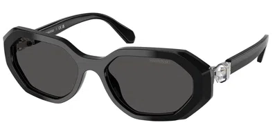 Swarovski Sk6028 100187 Women's Sunglasses Black Size 54