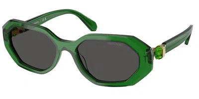 Swarovski Sk6028 106487 Women's Sunglasses Green Size 54