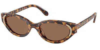 Swarovski Sk6030 104073 Women's Sunglasses Tortoiseshell Size 52 In Brown