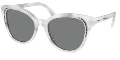 Swarovski Sk6031 104287 Women's Sunglasses White Size 53 In Gray