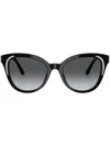 Swarovski Crystal-embellished Oversized Sunglasses In Black