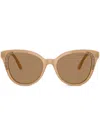 Swarovski Crystal-embellished Oversized Sunglasses In Brown