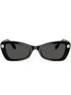 Swarovski Crystal-embellished Rectangle Sunglasses In Black