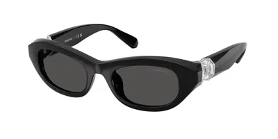 Swarovski Sk6036u 103887 Occhiali Da Sole Neri Per Donna In Black