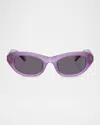 Swarovski Sk6036u Rectangle Plastic Sunglasses In Violet