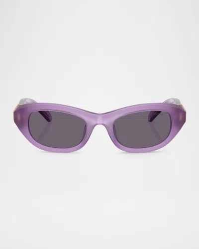 Swarovski Sk6036u Rectangle Plastic Sunglasses In Violet