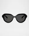 Swarovski Sk6037 Round Embellished Sunglasses In Black