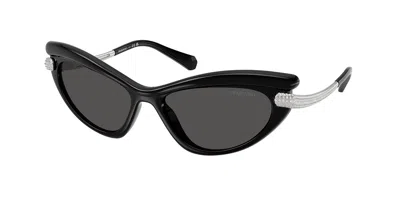 Swarovski Sk6038 103887 Occhiali Da Sole Neri Per Donna In Black