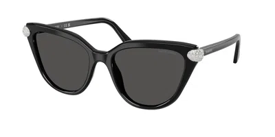 Swarovski Sk6039 100187 Occhiali Da Sole Neri Per Donna In Black
