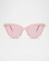 Swarovski Sk6039 Cat-eye Acetate Sunglasses In Milky Pink
