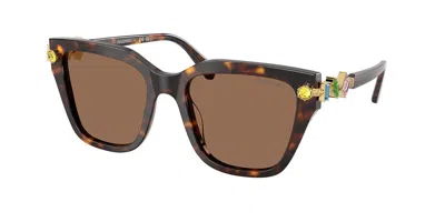 Swarovski Sk6041 100273 Occhiali Da Sole Tartarugatishell Per Donna In Brown