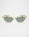 Swarovski Sk6042 Crystal-embellished Acetate Oval Sunglasses In Grey